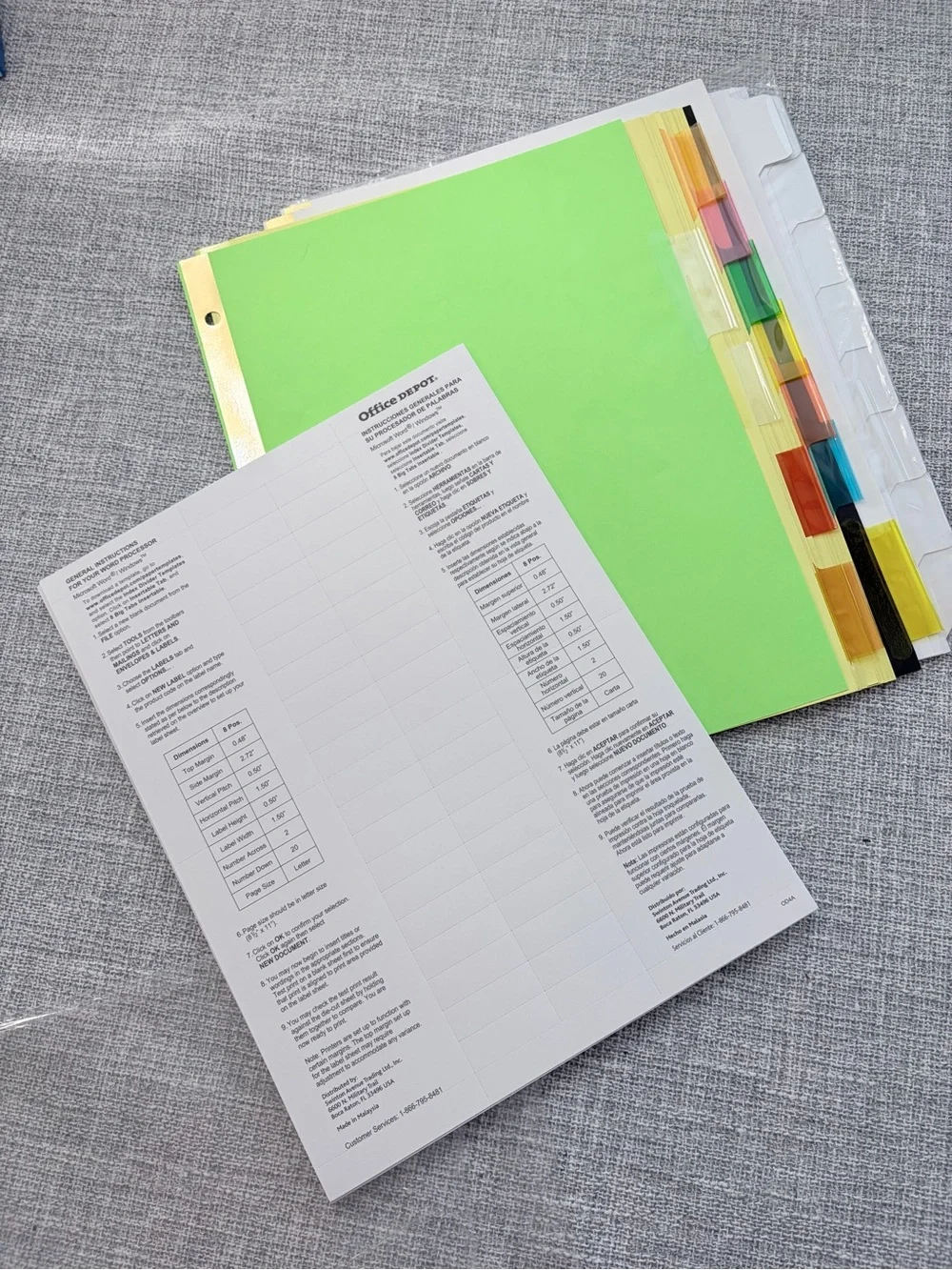 Office Supply Bundle: Labels, Business Cards, Place Cards, Dividers, Paper